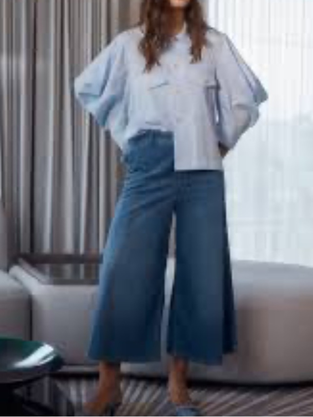 MAC x Sylvie Meis 24/7 Capsule Collection Wide Leg Cropped  Jeans Blue 38